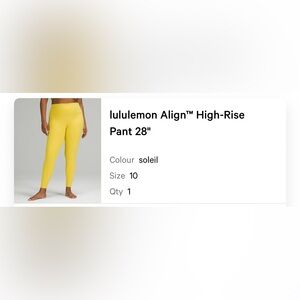 Lululemon Align size 10 🍋🟩Citrus